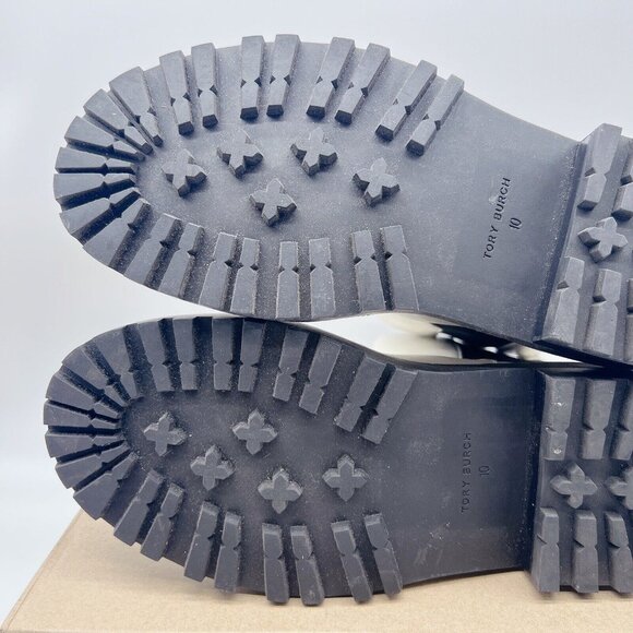 Tory Burch Benton Chelsea Ankle Boots Platform Vachetta Calf Ivory/ Black US 10 - Picture 11 of 13